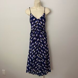 DVF Diane von Furstenberg Dona Mercer Black purple shift dress silk new XXS 0 00